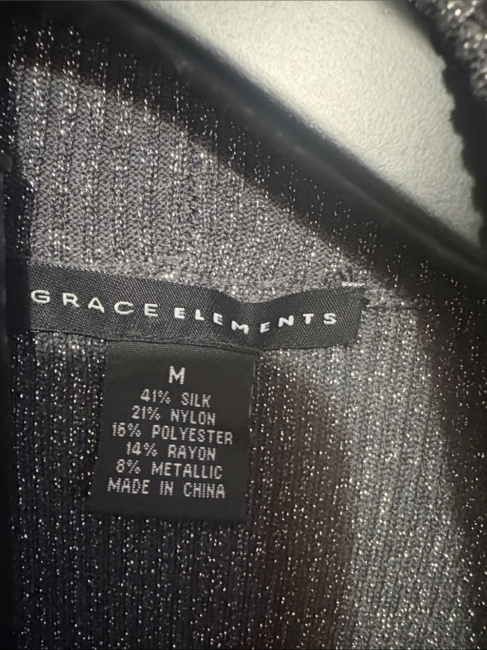 Grace Elements Sparkle Beaded Mock Neck Tank - Black - Picture 5 of 5